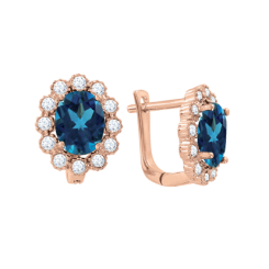 Ohrhänger mit London blau Topas und Zirkonia 