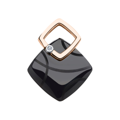 Anhänger mit Brillant schwarze Keramik 