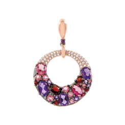 Anhänger mit Amethyst, Granat, Turmalin und Brillanten 