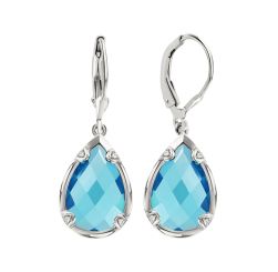 Ohrhänger mit Saphiren und Zirkonia 