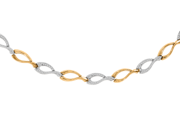 Necklace or bracelet in yellow/white gold 