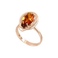 Damenring mit Bernstein 