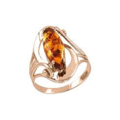 Damenring mit Bernstein 