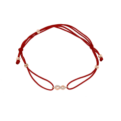 "Infinity" Bracelet Gold - Red 