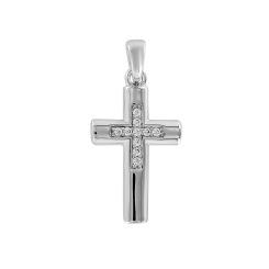 Anhänger - Kreuz mit Zirkonia 