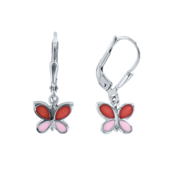 Ohrhänger Schmetterling mit Emaille 