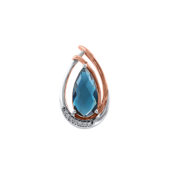 Anhänger mit Brillanten und London Blue Topas 