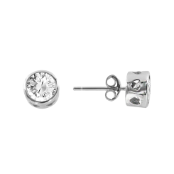 Серьги-пуссеты с фианитами 