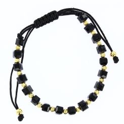 Bracelet with ceramic and yellow gold balls 