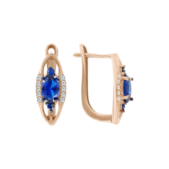 Ohrhänger mit Saphir und Zirkonia 