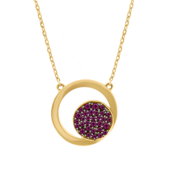Necklace with purple zirconia 