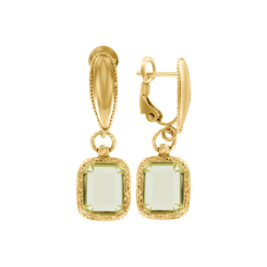 Earrings with green amethysts 