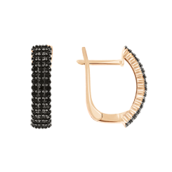 Earrings with black zirconia 
