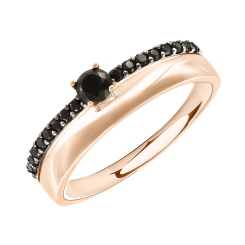 Damenring mit schwarzen Zirkonia 