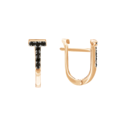 Earrings with black zirconia 