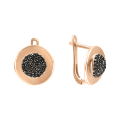 Earrings with black zirconia 