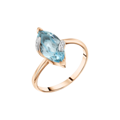 Кольцо с топазом и фианитами 