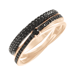 Women's ring with black zirconia 