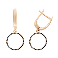Earrings with black zirconia 