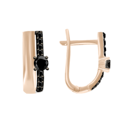 Earrings with black zirconia 