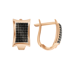 Earrings with black zirconia 