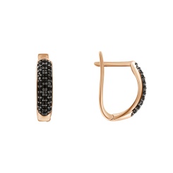 Earrings with black zirconia 