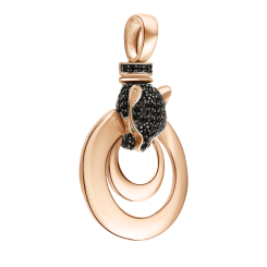 Подвеска с черными и зелеными фианитами 