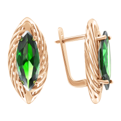 Earrings with green zirconia 