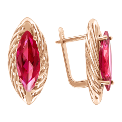 Earrings with red zirconia 