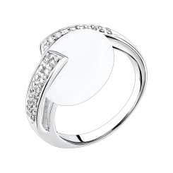 Women's ring with moonstone and zirconia 