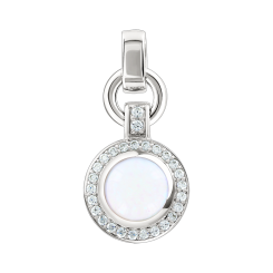 Pendant with opal and zirconia 