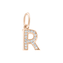 Buchstabenanhänger "R" mit Zirkonia 