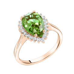 Damenring mit Sultanit und Zirkonia 