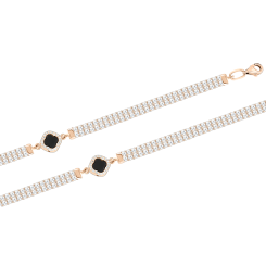 Браслет с ониксом и фианитами 