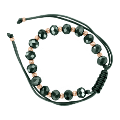 Браслет с бусинами из красного золота 
