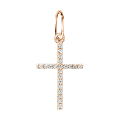 Подвеска - крест с фианитами 