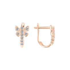 Серьги-бабочки с фианитами 