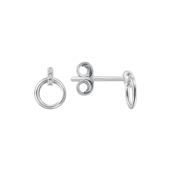 Stud earrings with zirconia 