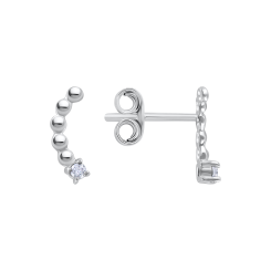 Серьги-пуссеты с фианитом 