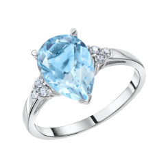 Кольцо c топазом Sky и фианитами 