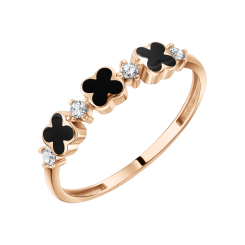Women's ring with zirconia and enamel 