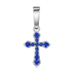 Подвеска-крест с фианитами 