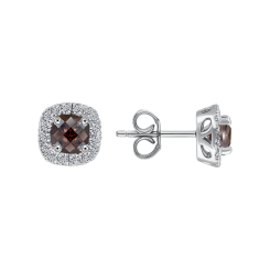 Серьги-пуссеты с фианитами 