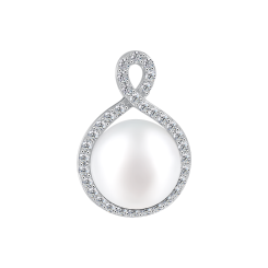 Подвеска с жемчугом и фианитами 