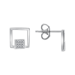 Серьги-пуссеты с фианитами 