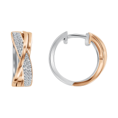 Серьги из позолоченного серебра c фианитами 