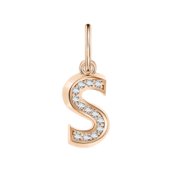 Buchstabenanhänger "S" mit Zirkonia 