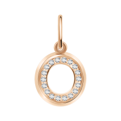 Buchstabenanhänger "O" mit Zirkonia 