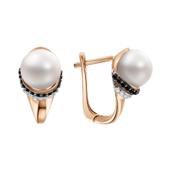 Ohrhänger mit Perle und Zirkonia 