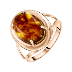 Damenring mit Bernstein 